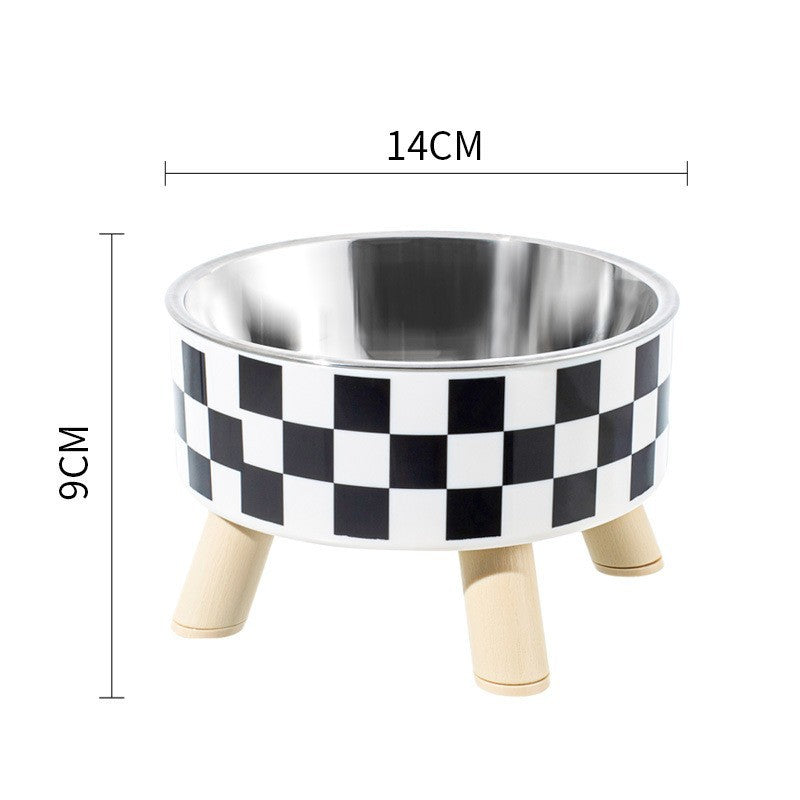 Pet Bowl Anti-overturning Cat Bowl Pet Stainless Steel Dog Bowl Cat Neck Protection High Foot Bowl Dog Food Utensils Cross-border New