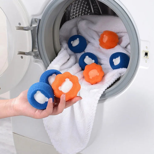 30-Piece Set of Random Color Pet-Shaped Laundry Balls, Anti-Tangle Cleaning Balls, Household Hair Removal Sponge Magic Cleaning Balls, Laundry Lint Remover
