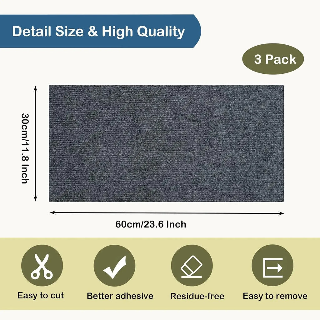 Self-Adhesive Cat Scratching Mat Trimmable Cat Carpet Cat Scratching Carpet Corner Wall Cat DIY Scratch Sofa Furniture Protector